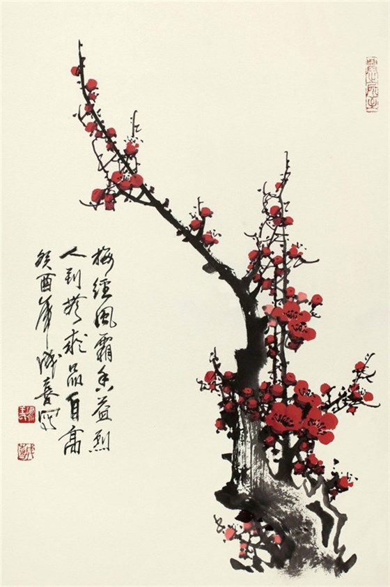 国画家王成喜笔下的梅花