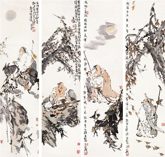 画家梁占军人物画作品拍卖价格!