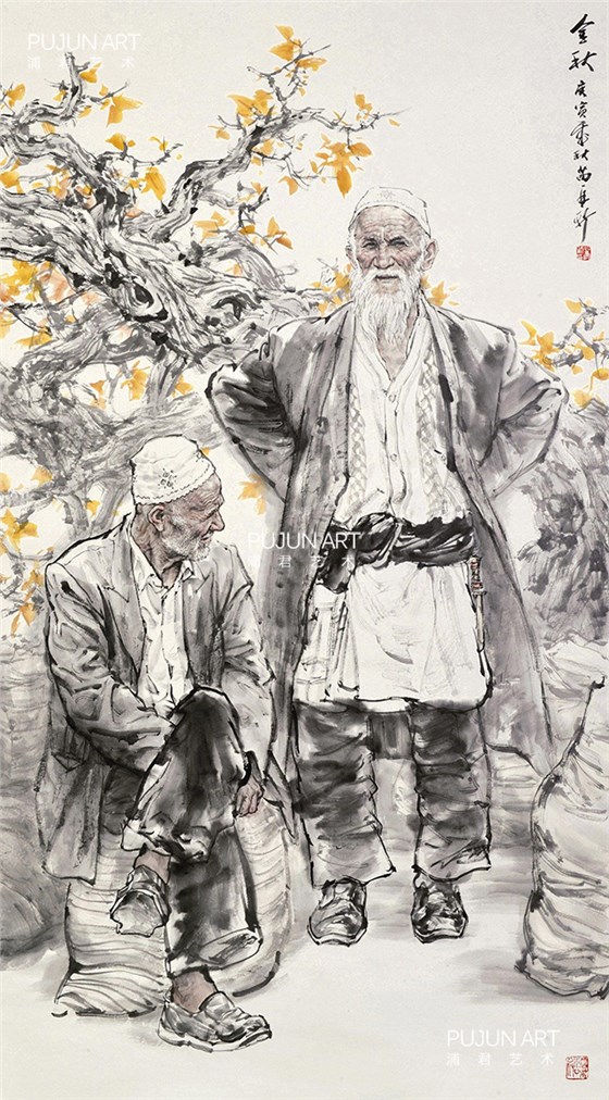 苗再新高清水墨人物画作品欣赏