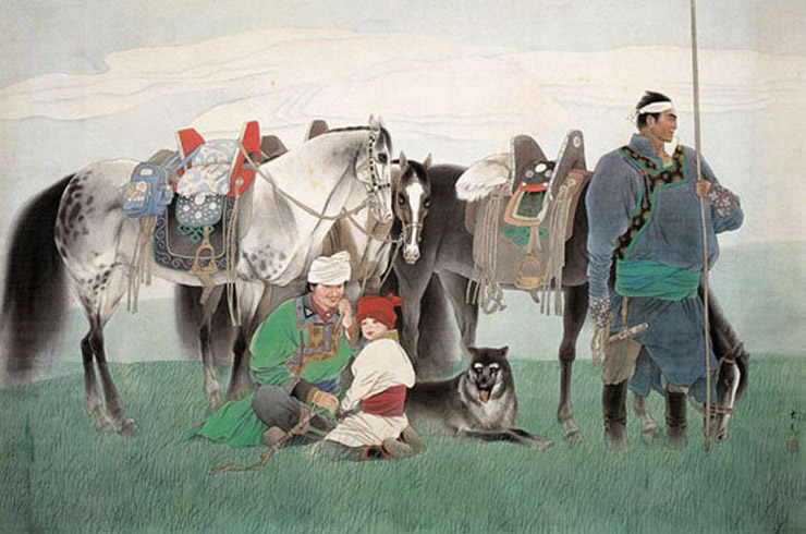 刘大为国画作品《马背上的民族》