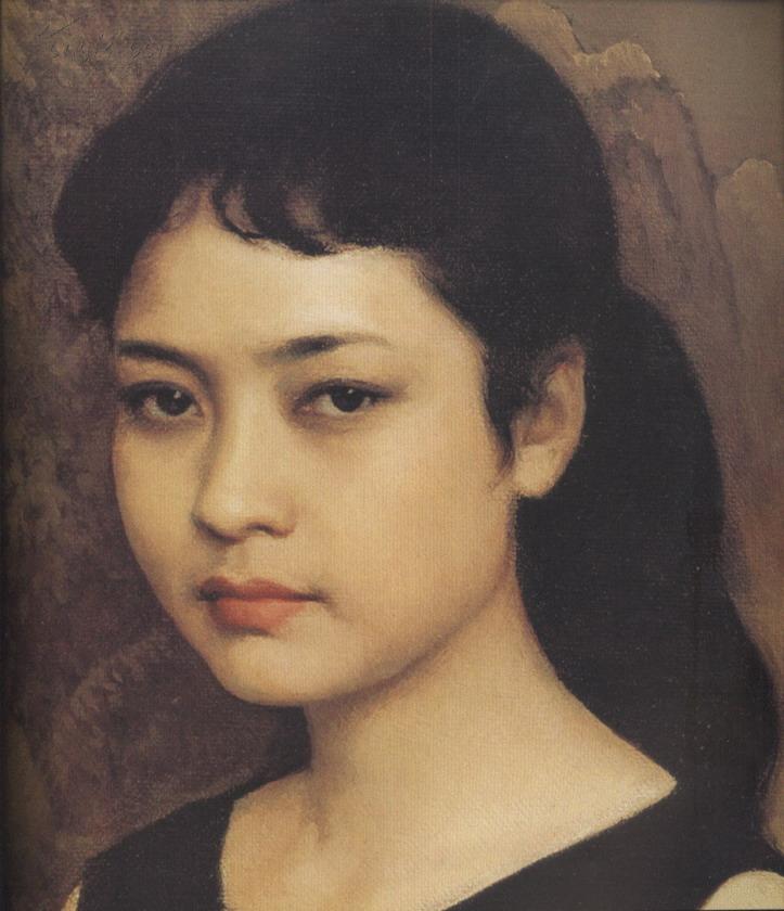 靳尚谊油画《青年女歌手》
