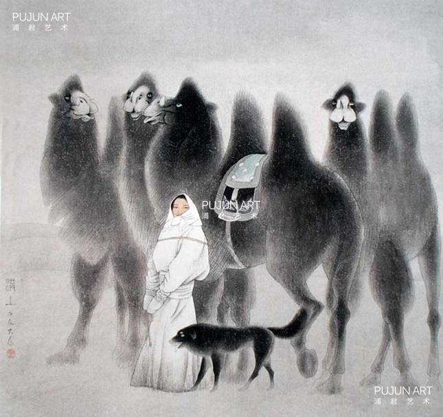 画家刘大为骆驼《漠上》