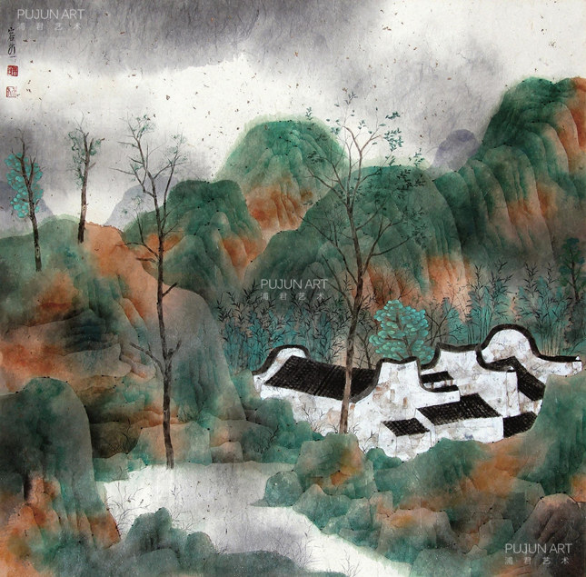 林容生山水画 2008年作 林间