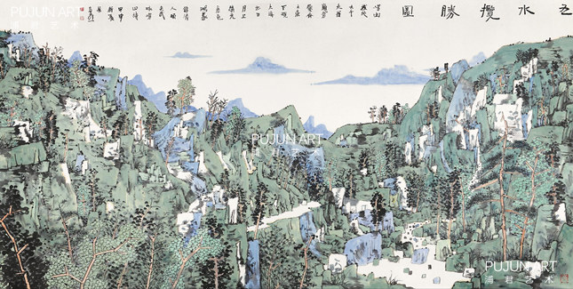 林容生山水画 2004年作 九水揽胜图