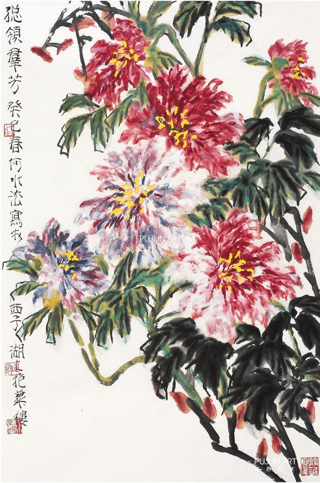 画家何水法 2013年作 总领群芳图