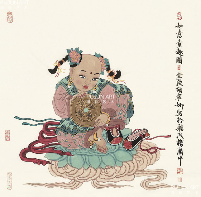 胡宁娜作品 观音 四屏