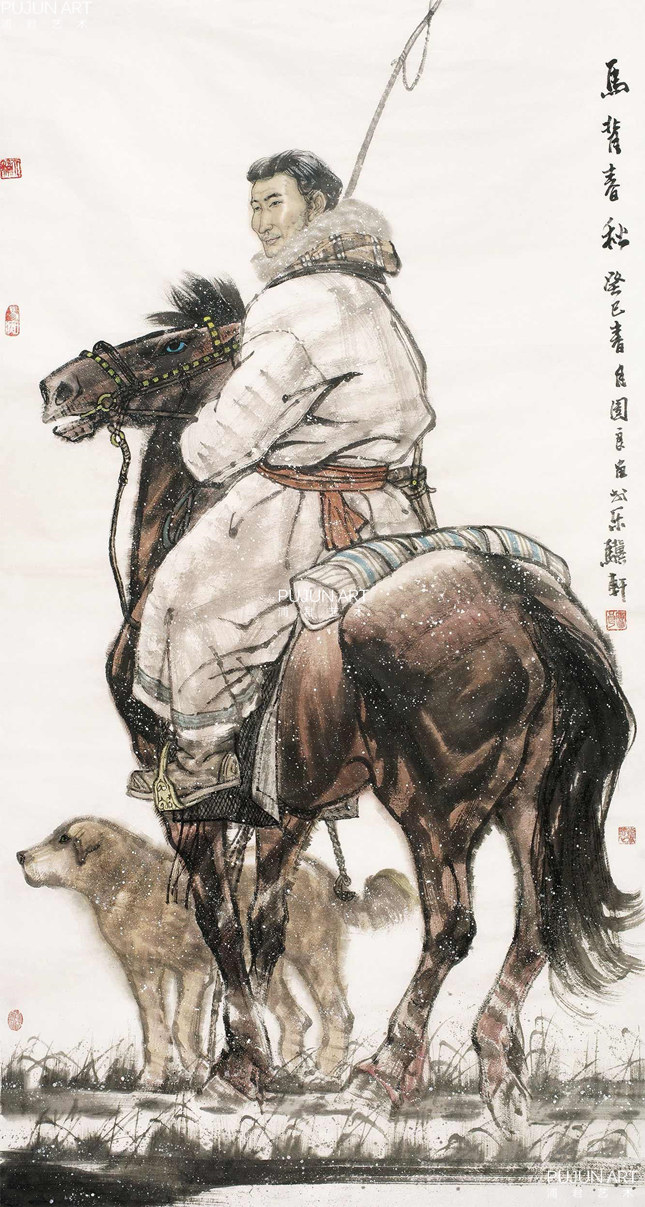 吴团良画家作品 马背春秋