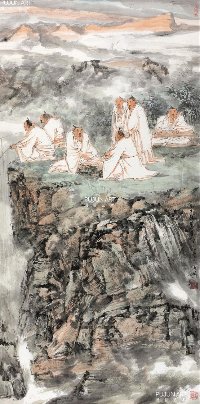 画家祁海峰 2013年作 隐士雅集图