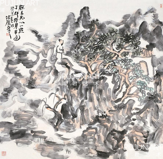 画家李健强2003年作 山中岁月