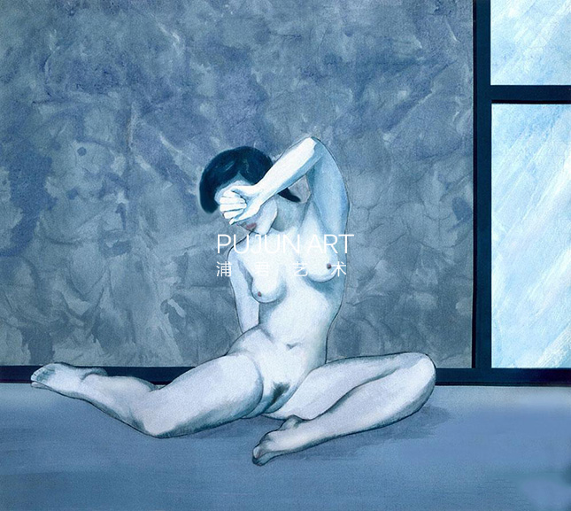 画家田卫平作品 白衣女人与窗