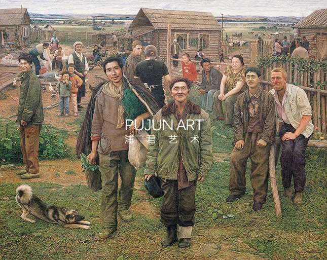 画家薛智国油画作品 界河