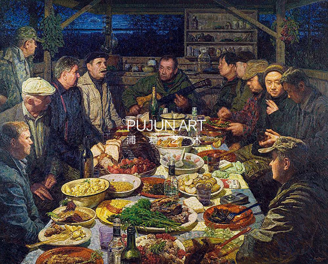 画家薛智国油画作品 诺沃卡门卡的歌声