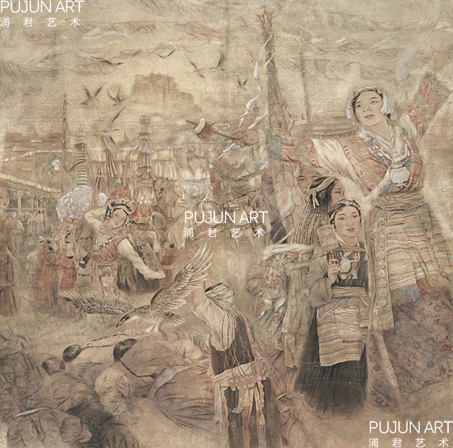 画家崔进人物画 祥梦