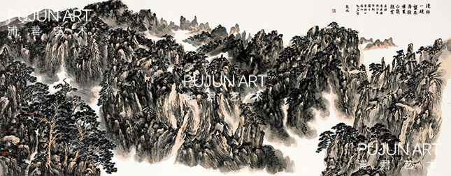 龙瑞山水画 黄山图 