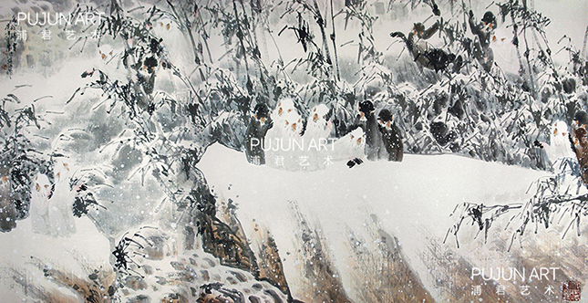 徐培晨猴画作品 溪瑞雪