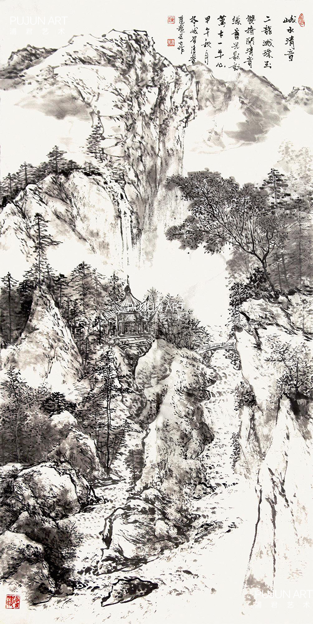 陈建华山水画 峨水清音