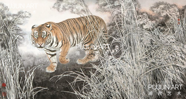 冯大中虎画作品 霜晖 冯大中虎画作品 霜晖