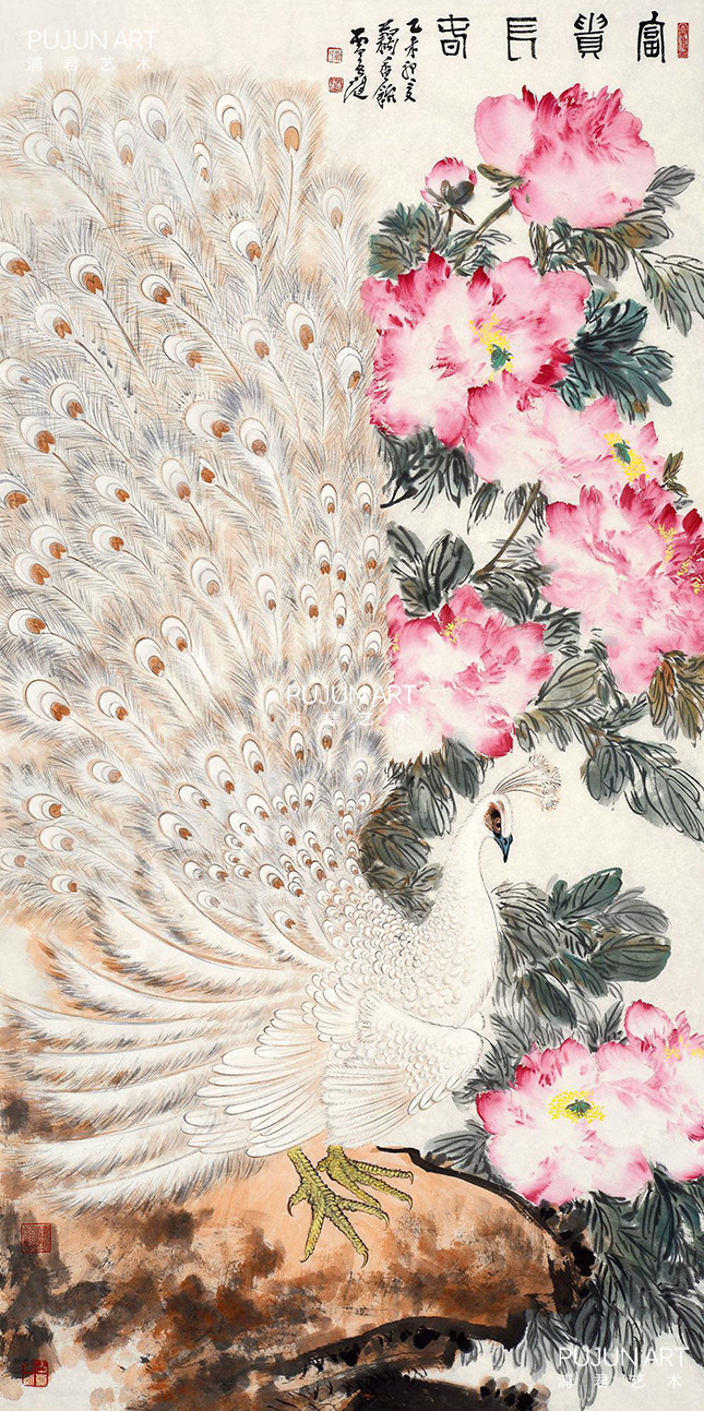 贾广健国画作品 富贵长春
