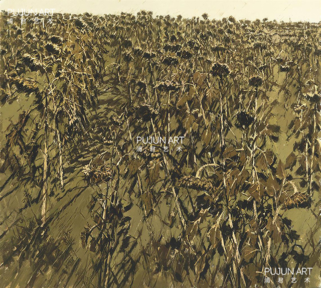许江2005年作 Twelve Views of a Sunflower Field XII oil on canvas