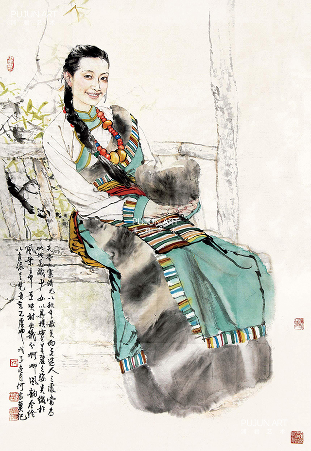 何家英2008年作 藏族少女