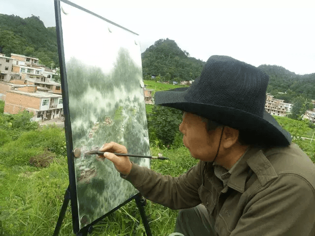 画家李翔写生