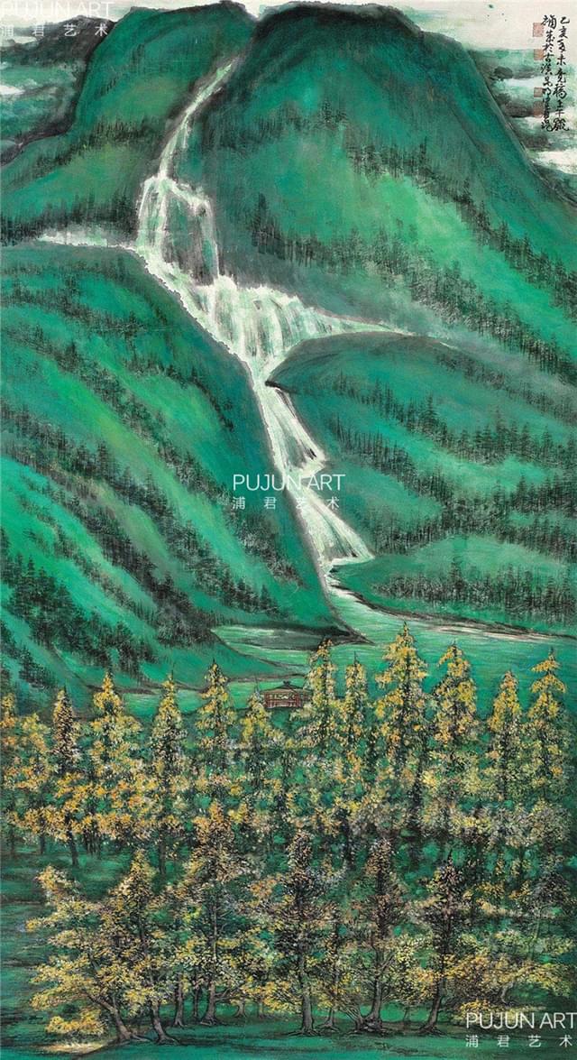 陈佩秋作品《春山飞泉》
