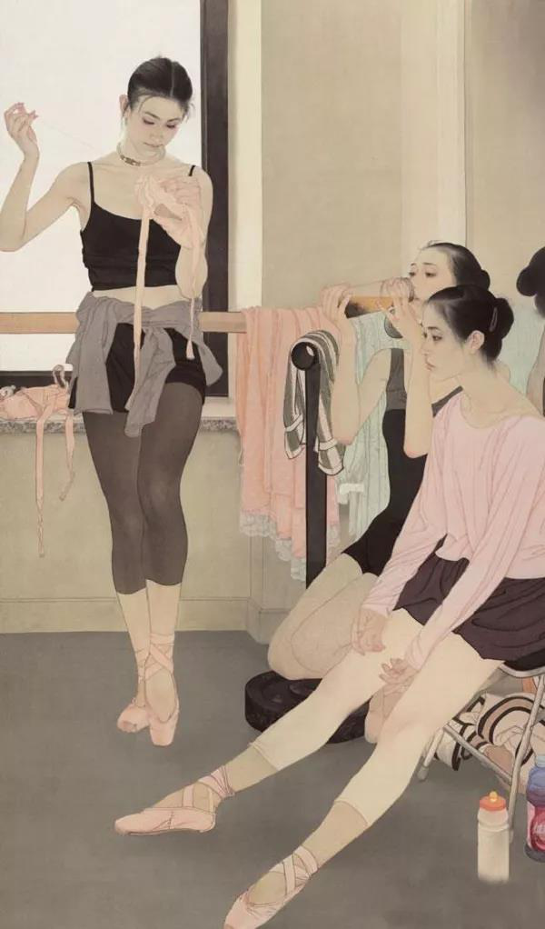 何家英画的少女