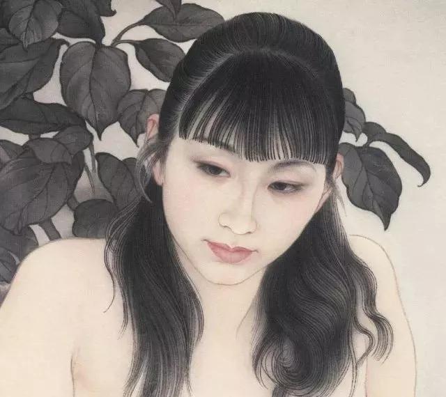 何家英绢本裸女画《幽谷仕女图》作品赏析