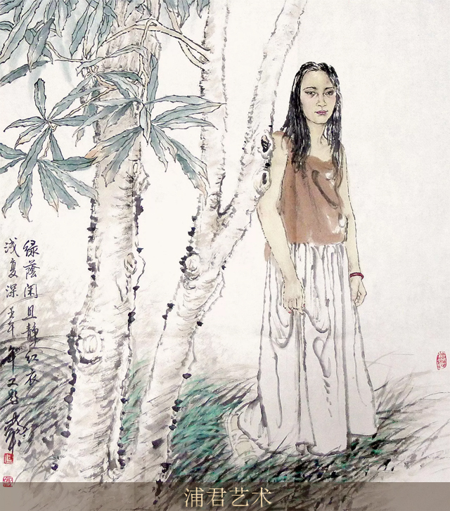 2002年作 绿茵闲且静 镜心 设色纸本2012-9-26.jpg