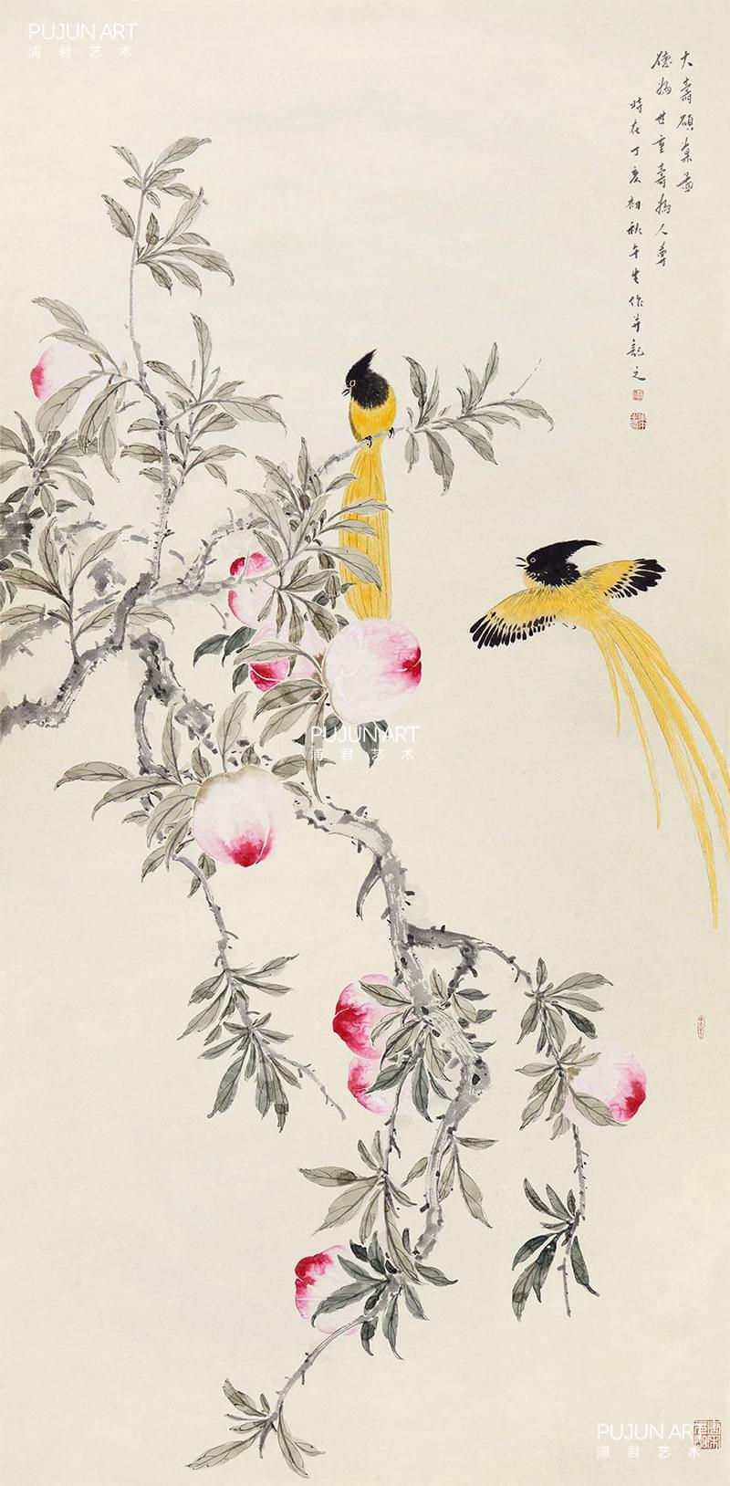 周午生作品《 长寿图》欣赏,价格查询| 周午生官网