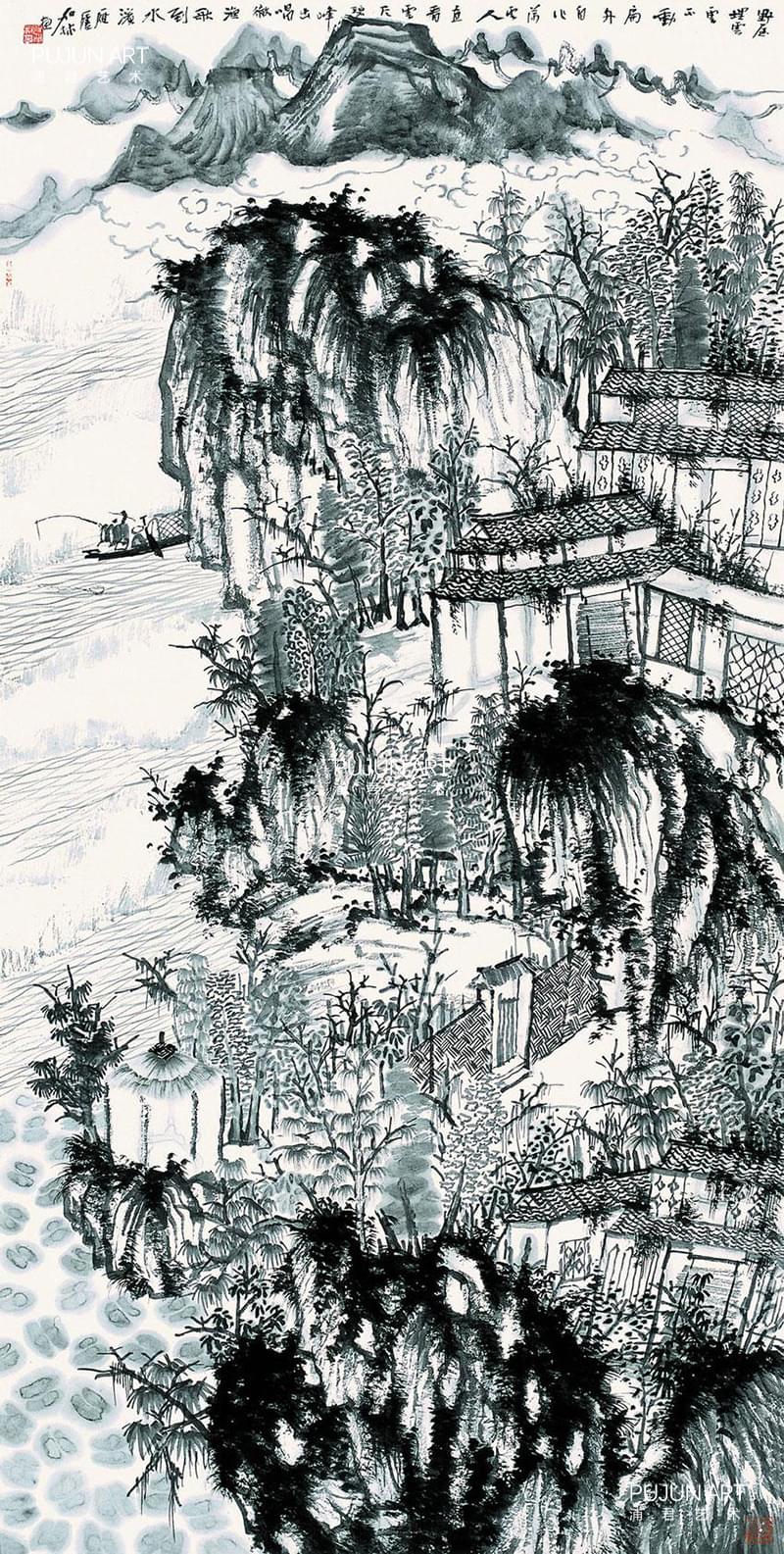 何加林山水画作品