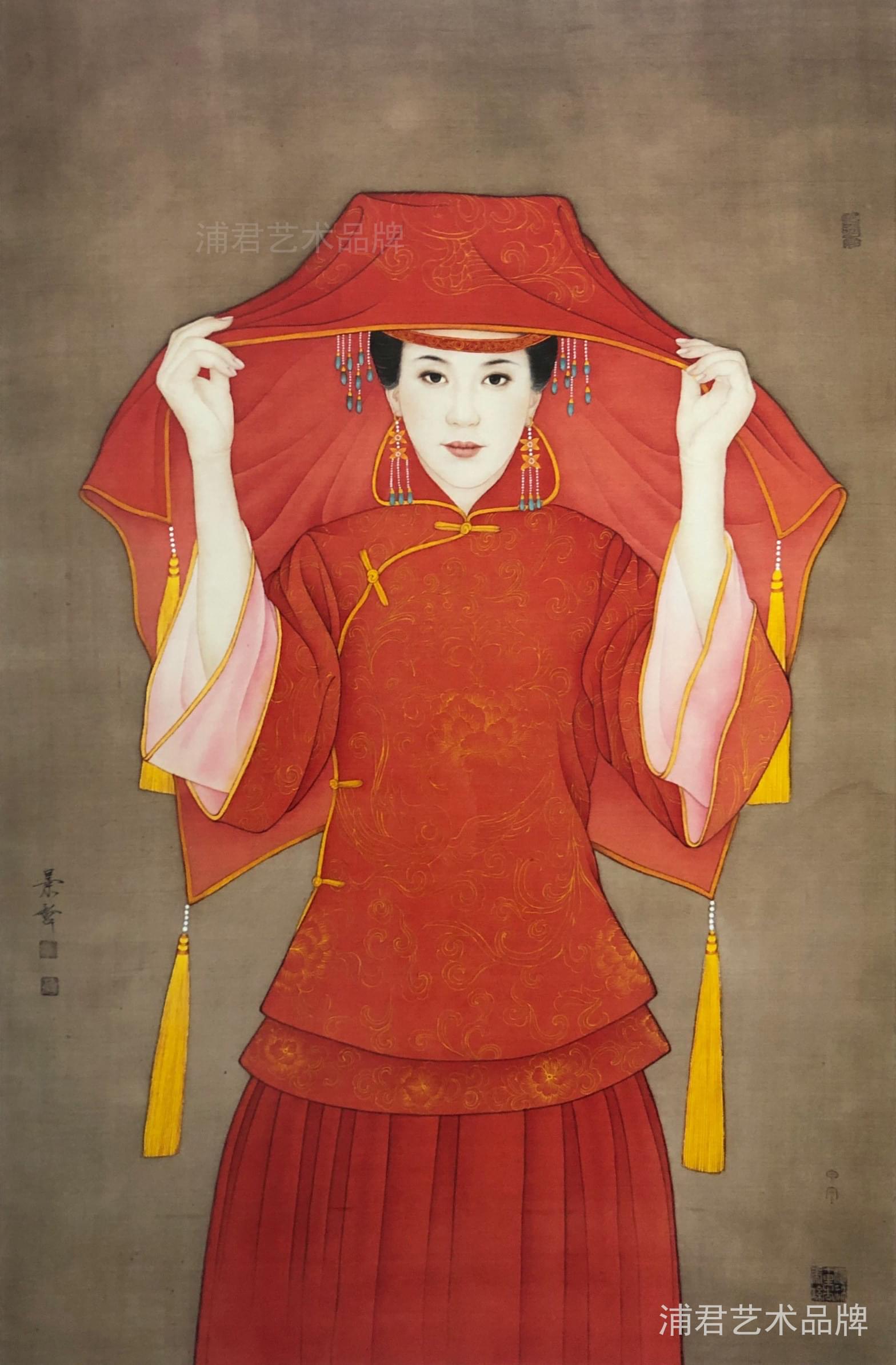 崔景哲中国红作品《新娘》