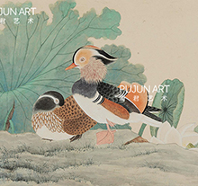 陈佩秋作品 鸳鸯嘉藕图