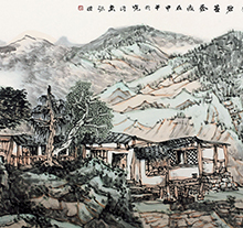 程振国山水画 烟树栖息处