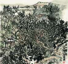 张复兴山水画 家山叠翠